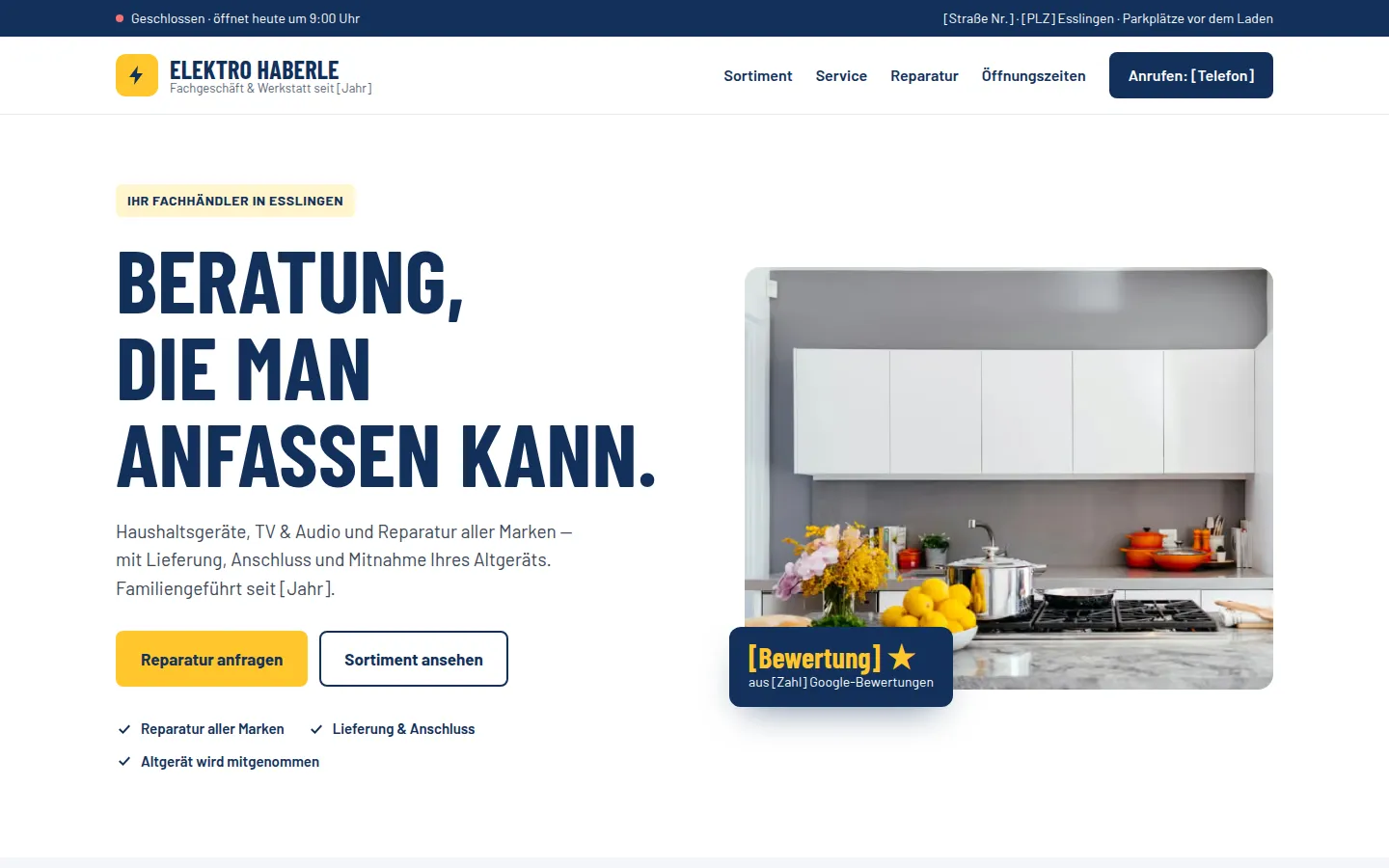 Screenshot: Elektro Haberle