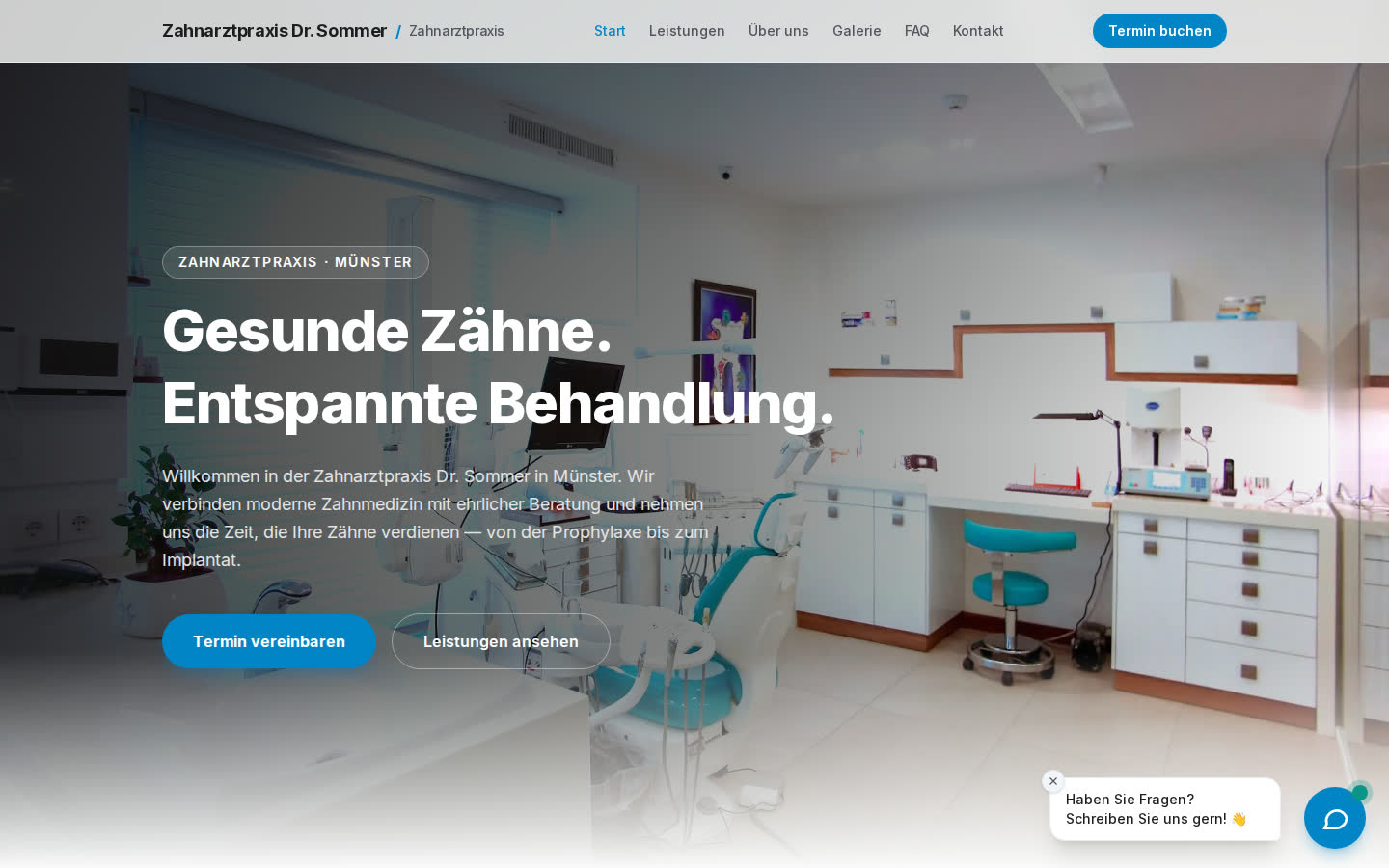 Screenshot: Zahnarztpraxis Dr. Sommer