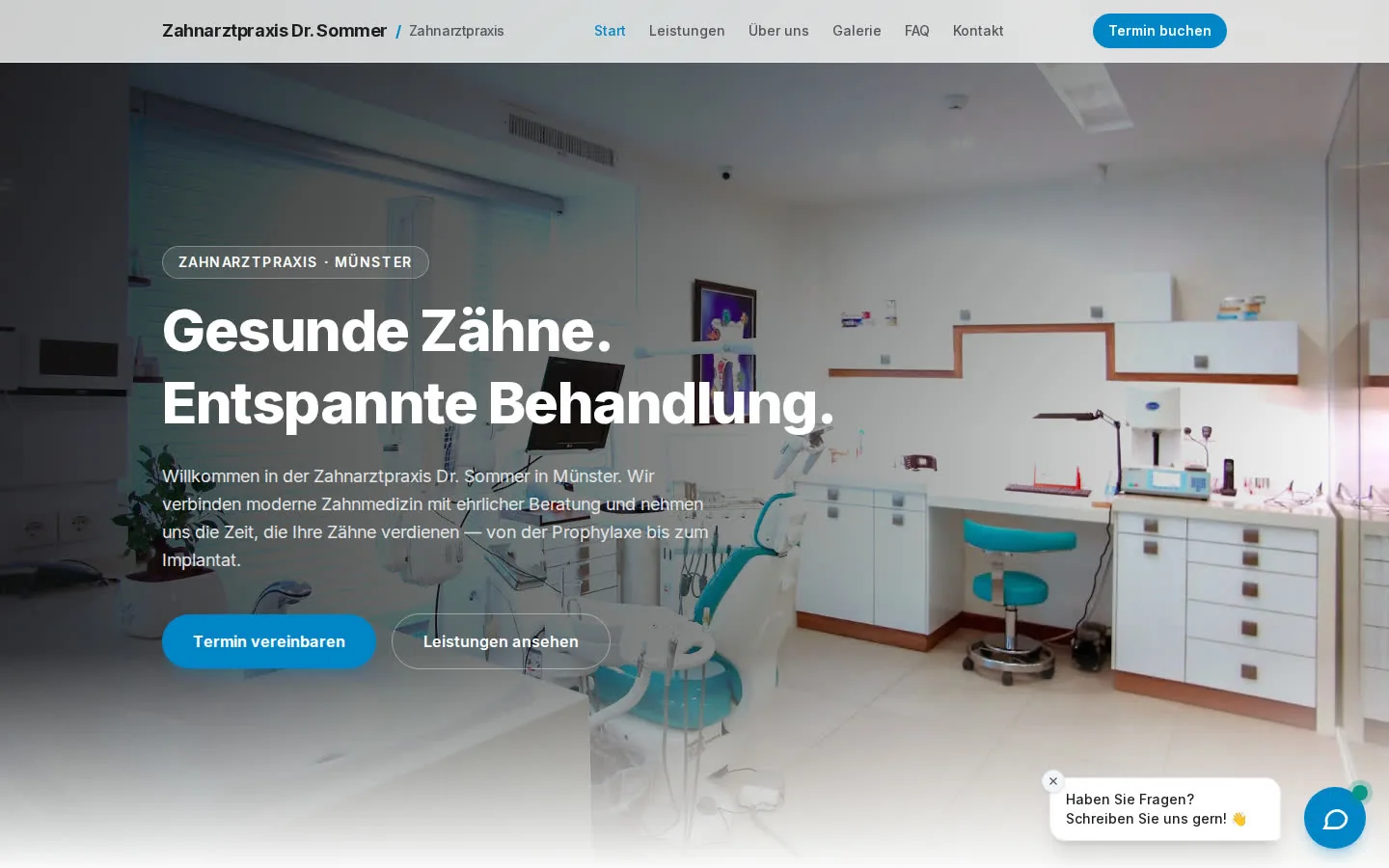 Screenshot: Zahnarztpraxis Dr. Sommer